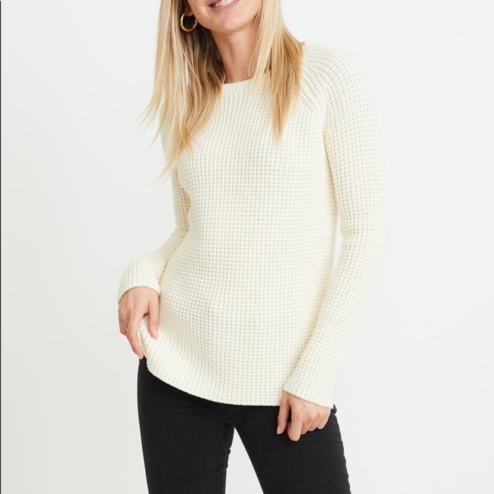 NEW Marine Layer Delaney Pullover Sweater White - Picture 7 of 8